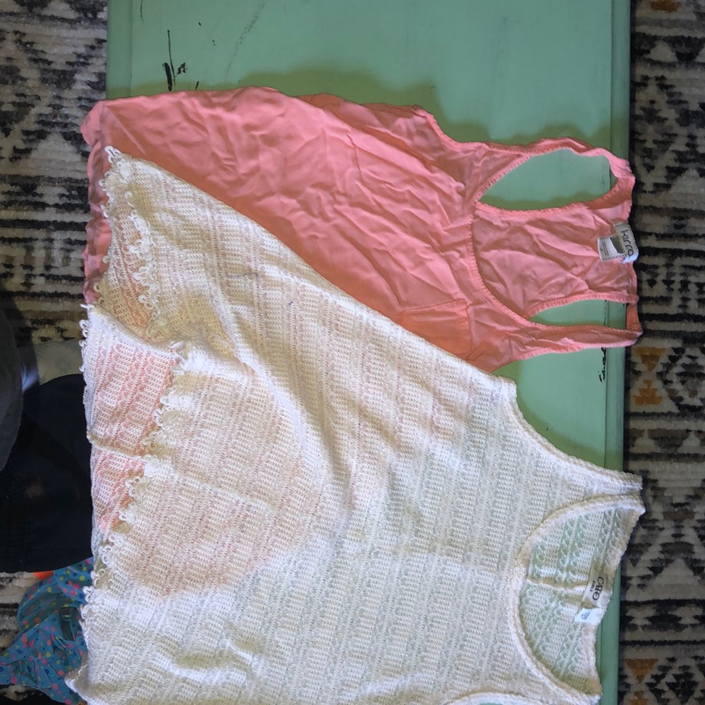 Lacey tank top and pink light weight tank top